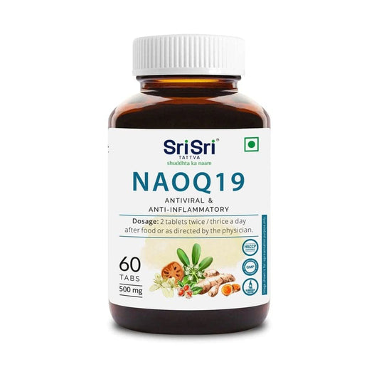 Sri Sri Tattva Ayurvedic NAOQ19 500 mg, antiviral und entzündungshemmend, 60 Tabletten