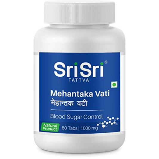 Sri Sri Tattva Ayurvedic Mehantaka Vati 1000 mg zur Blutzuckerkontrolle, 60 Tabletten