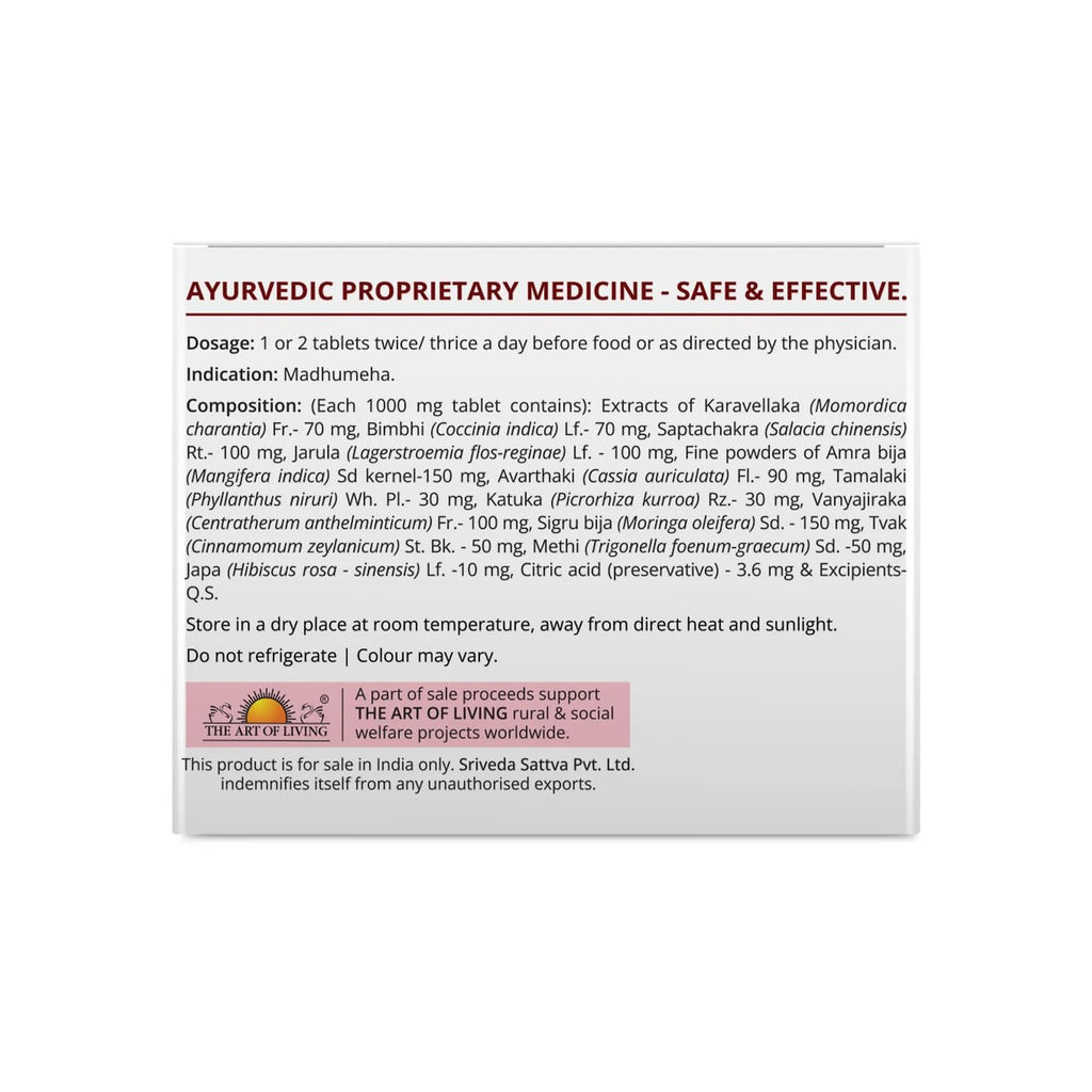 Sri Sri Tattva Ayurvedic DIAFYN 1000mg 100 Tablets