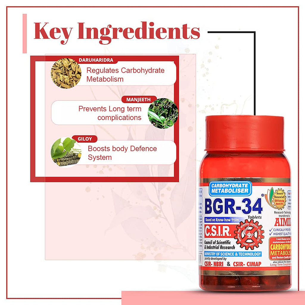 Aimil Ayurvedic BGR-34 Herbals Diabetes Control Nährtabletten