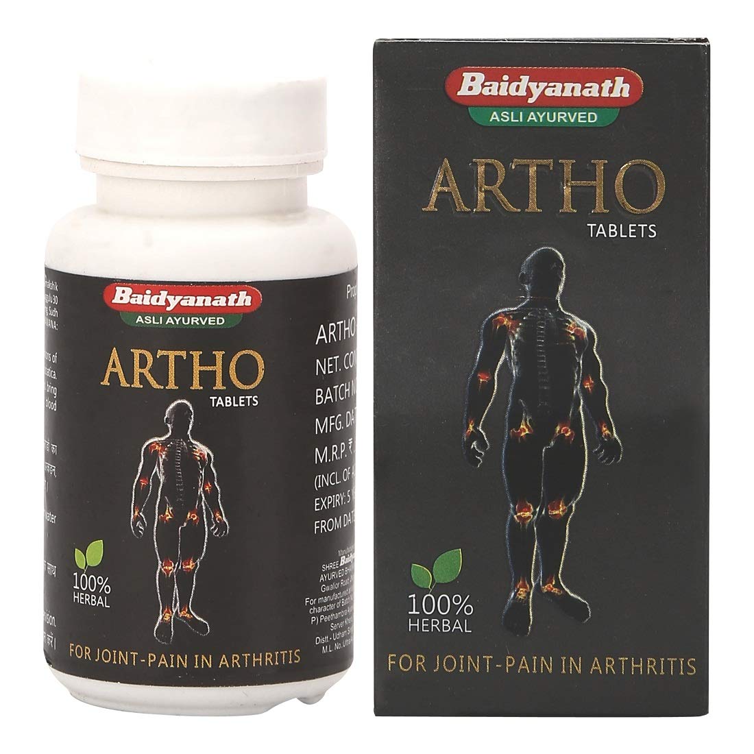 Baidyanath Ayurvedic (Jhansi) 100 % Kräuter-Artho 50 Tabletten