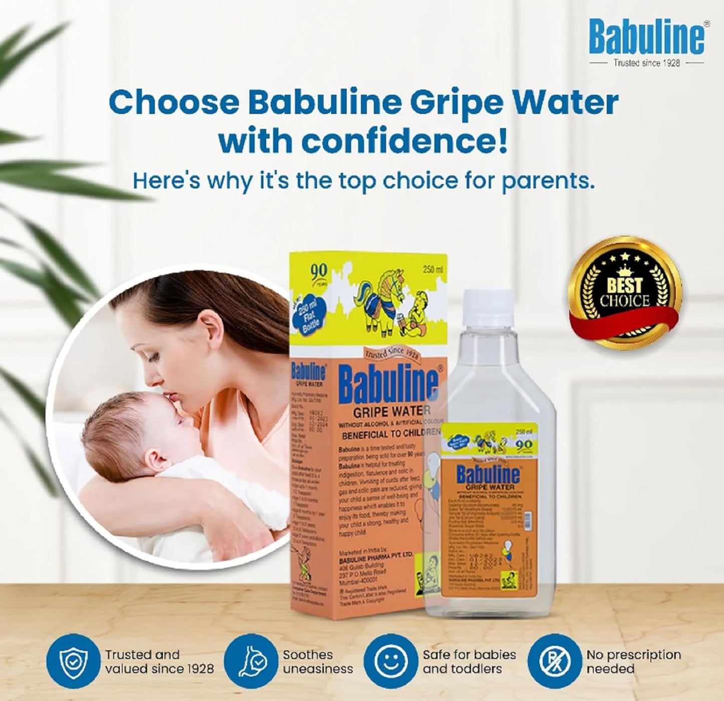 Babuline Pharma Ayurvedic Babuline Baby Gripe Water For Baby Colic Pain Relief Liquid