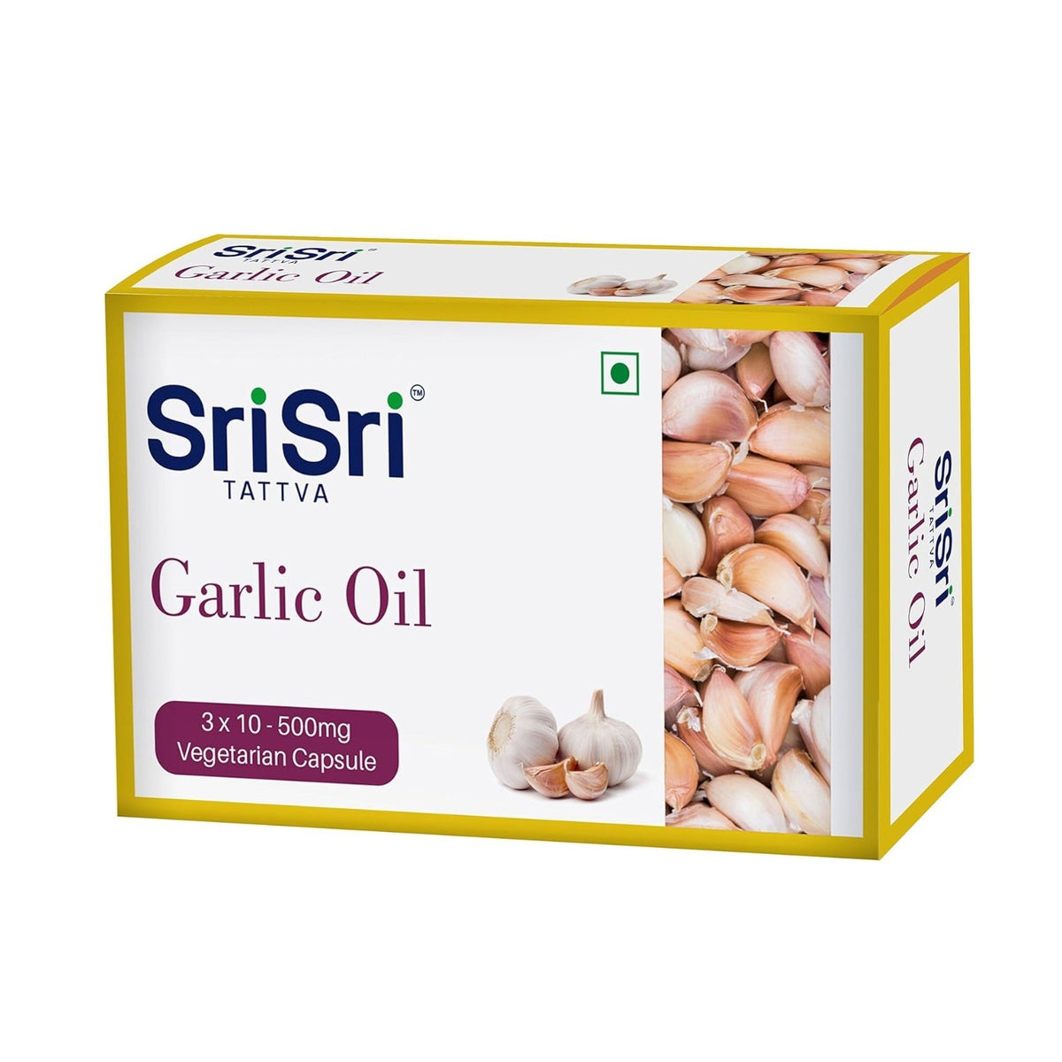 Sri Sri Tattva Ayurvedic Garlic Oil Capsules 500mg Vegetarian 30 Capsule