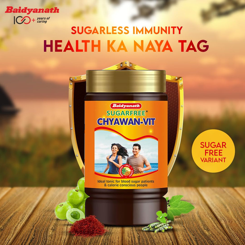Baidyanath Ayurveda Chyawan Vit Zuckerfreier Chyawanprash stärkt die Immunität und steigert die Kraft