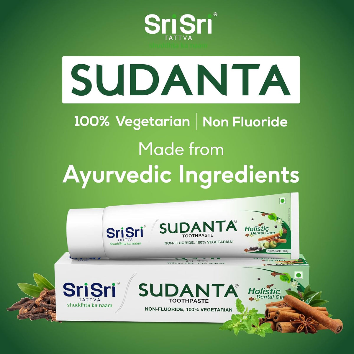 Sri Sri Tattva Sudanta Non-Fluoride & 100% Vegetarian Toothpaste