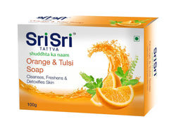 Sri Sri Tattva Orange & Tulsi Cleanses,Freshens & Detoxifies Skin Soap 100gm