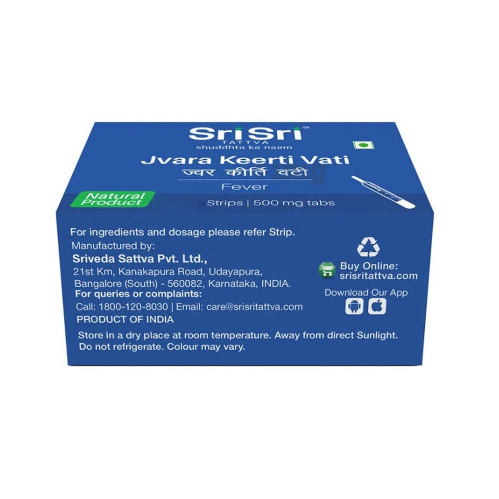 Sri Sri Tattva Ayurvedic Jvara Keerti Vati 500mg Fieber 100 Tabletten