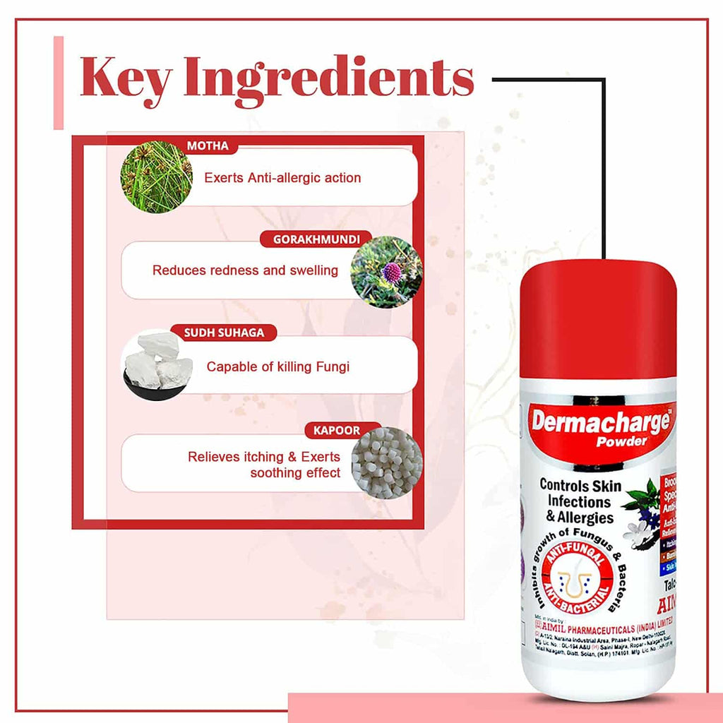 Aimil Dermacharge Ayurvedic Dusting Powder for Skin Infections
