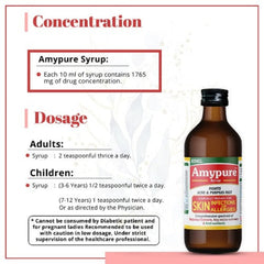 Aimil Ayurvedische Amypure-Blutreinigungstabletten für pickelfreie und strahlende Haut, Tabletten und Sirup