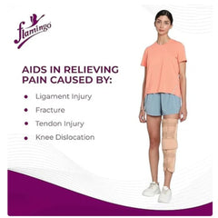 Flamingo Health Orthopaedic Knee Brace (Long) Color Black Ya Beige Code 2010