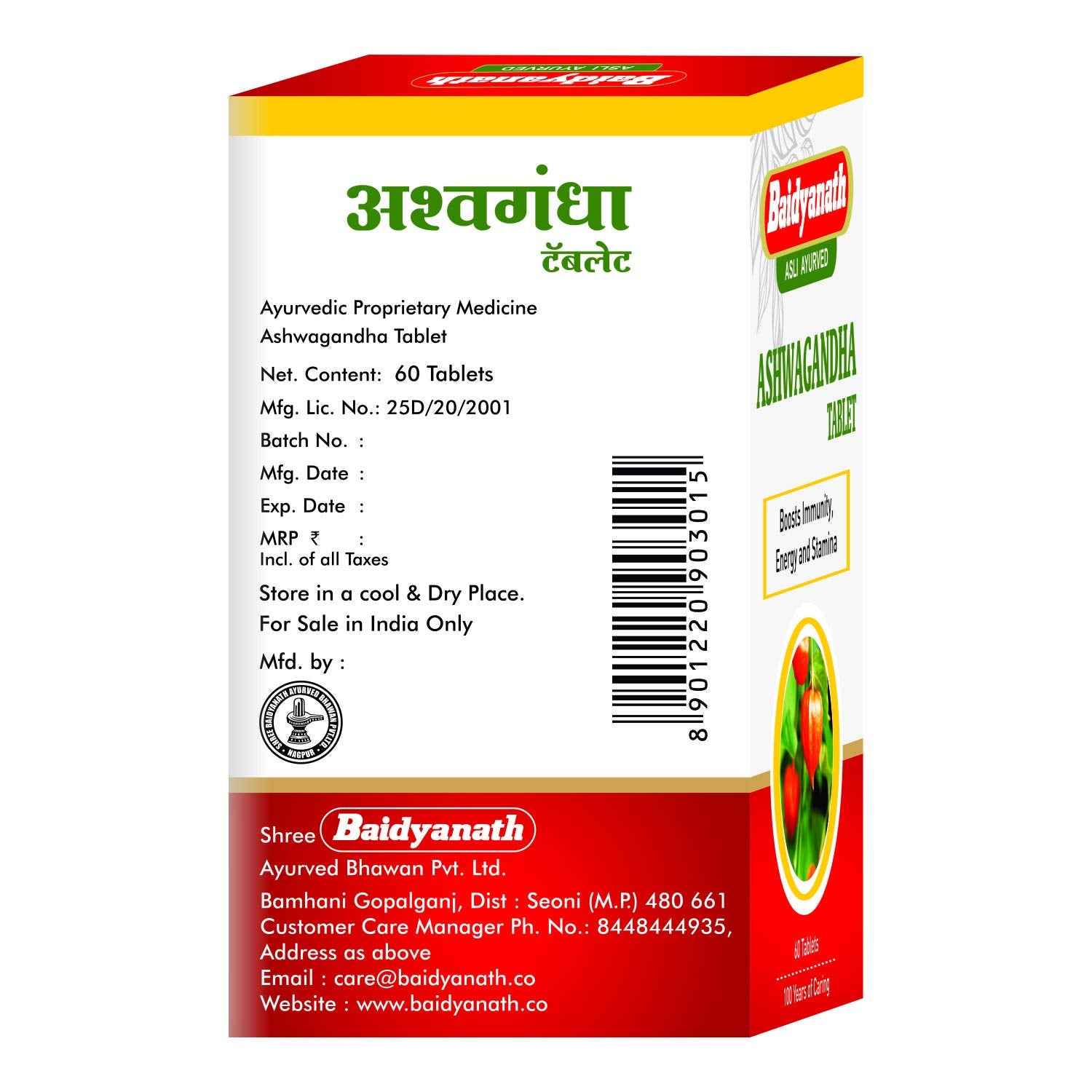 Baidyanath Ayurvedic (Jhansi) Ashwagandha 60 Tablets