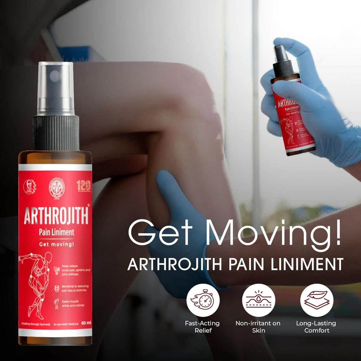 Arya Vaidya Pharmacy Arthrojith Liniment Pain Relief Spray – 60ml