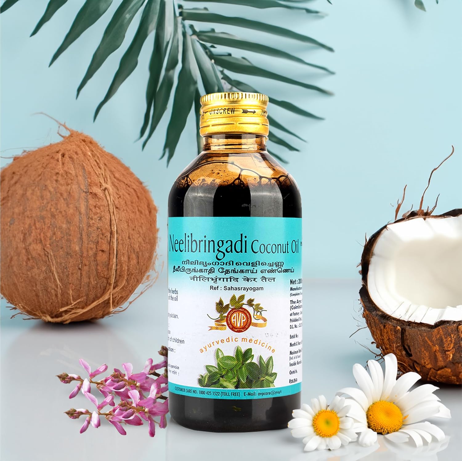 AVP Ayurvedic Neelibringadi Coconut Oil 200ml,450ml & Oil 200ml
