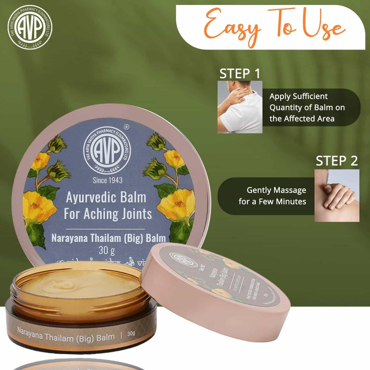 AVP Ayurvedic Narayana Thailam Pain Relief Balm 30g