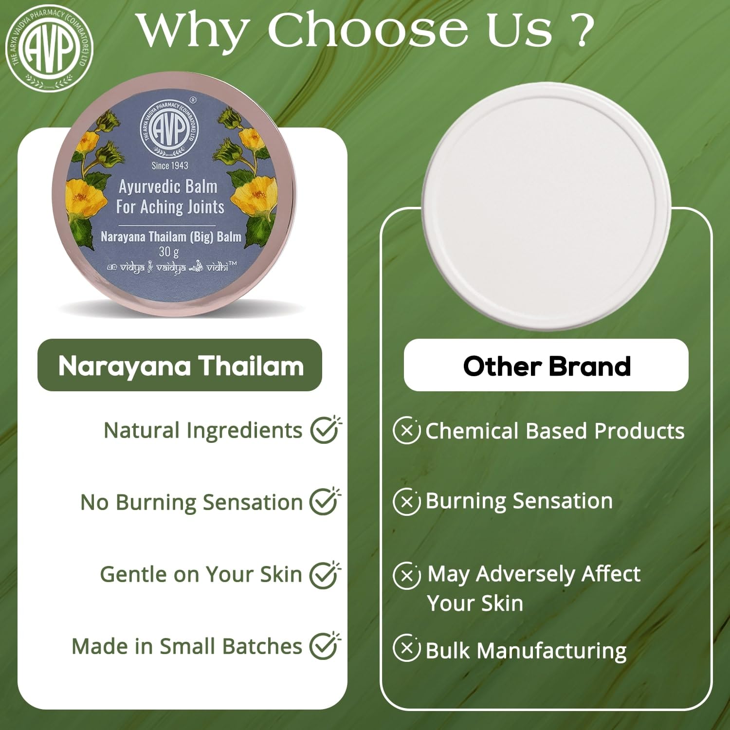 AVP Ayurvedic Narayana Thailam Pain Relief Balm 30g