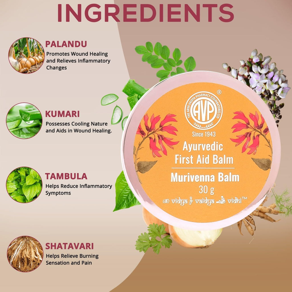 AVP Ayurvedic Murivenna Antiseptic First Aid Pain Relief Ayurvedic Balm 30g