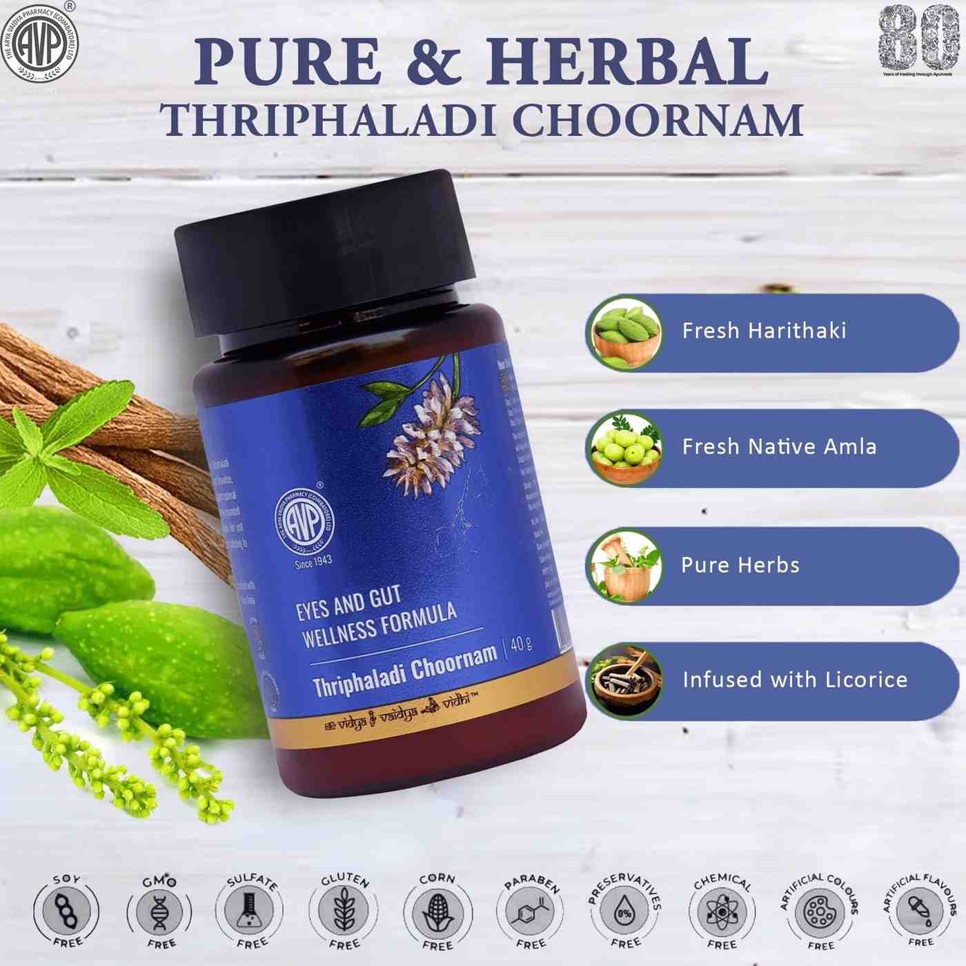 AVP Ayurvedic Triphaladi Choornam Churan Powder 40g