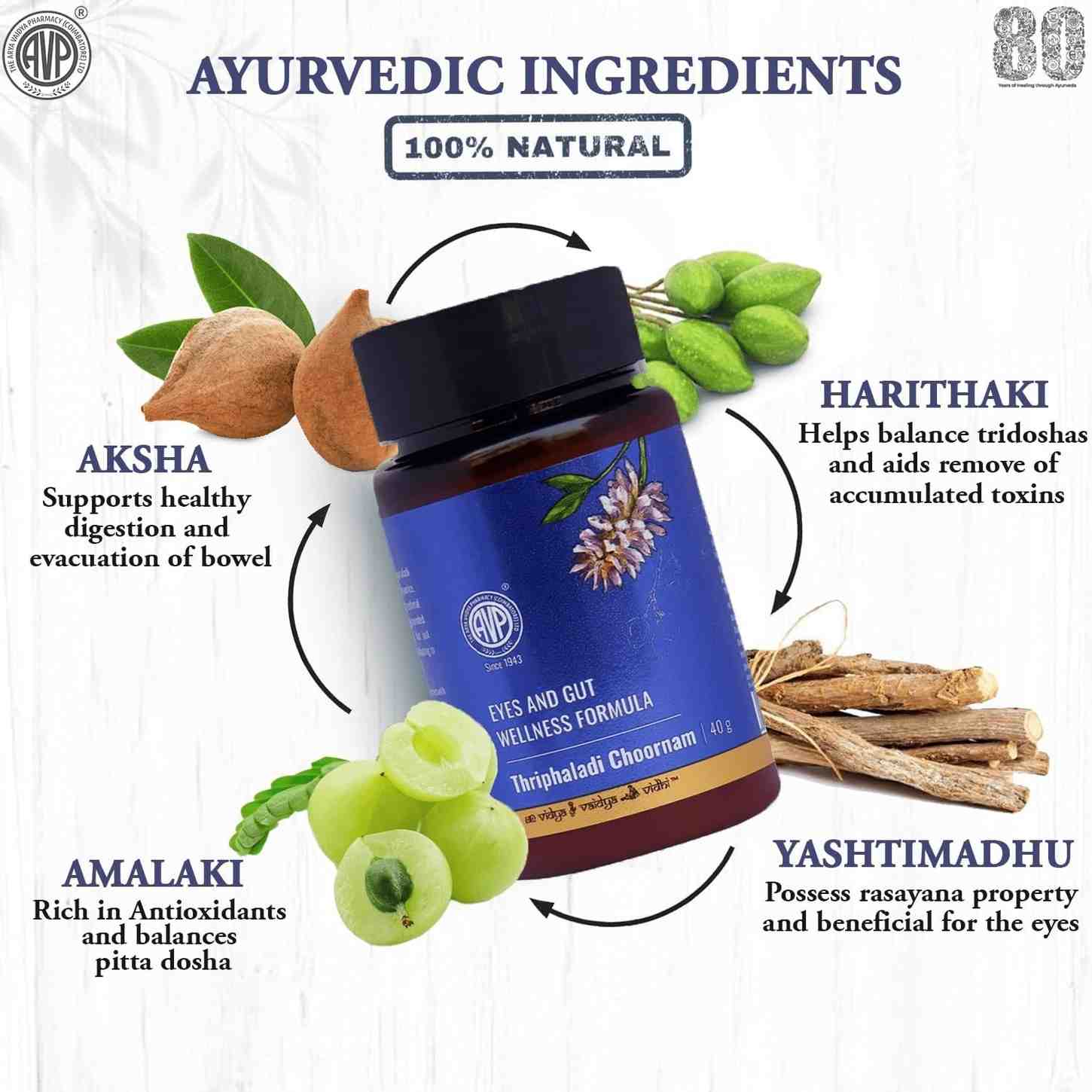 AVP Ayurvedic Triphaladi Choornam Churan Powder 40g