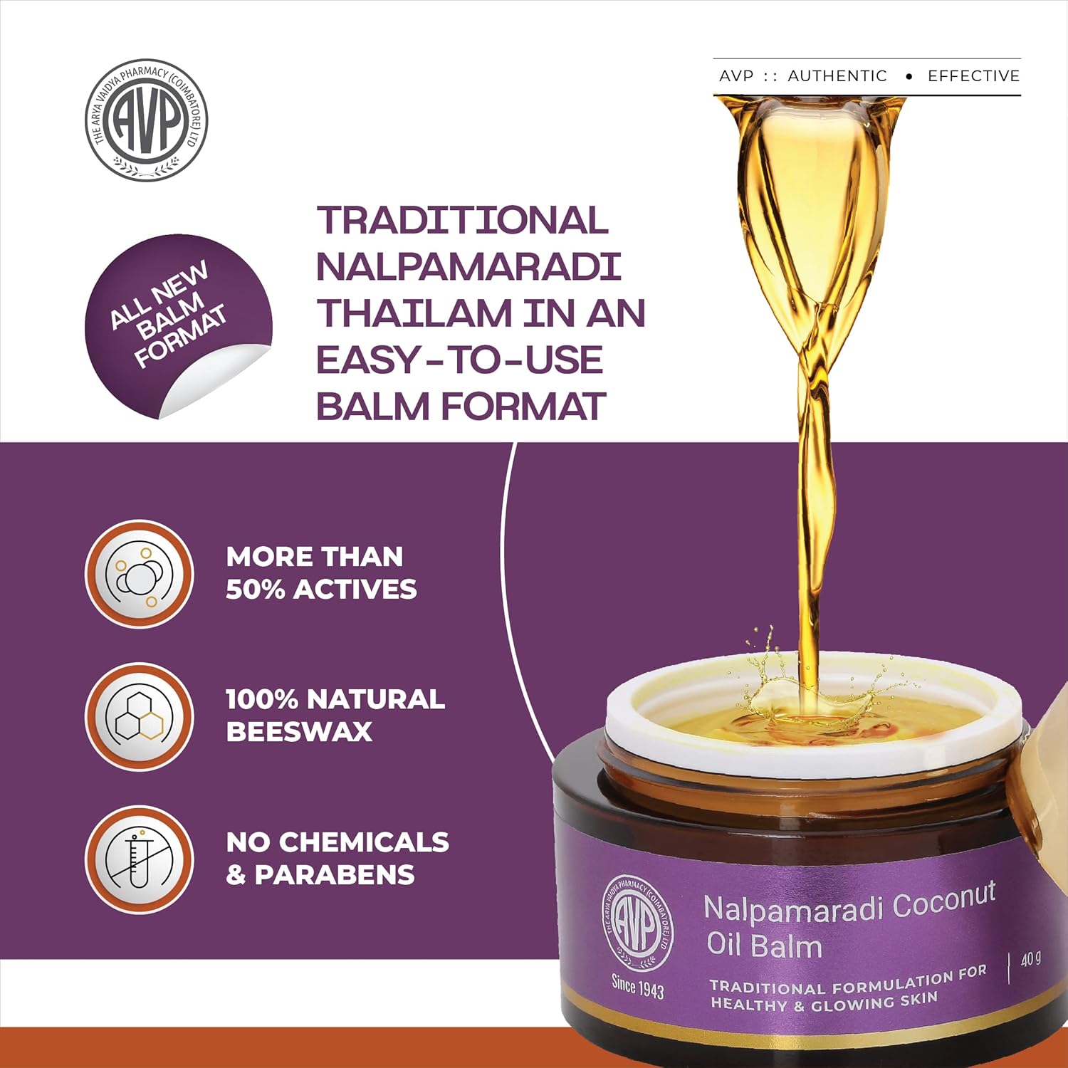 AVP Ayurvedic Nalpamaradi Coconut Oil Balm 40g