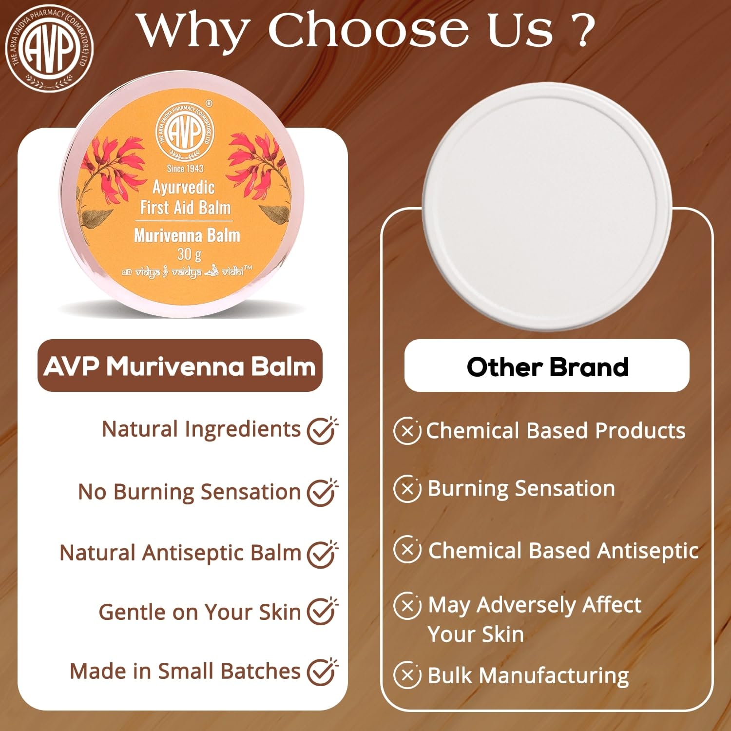 AVP Ayurvedic Murivenna Antiseptic First Aid Pain Relief Ayurvedic Balm 30g
