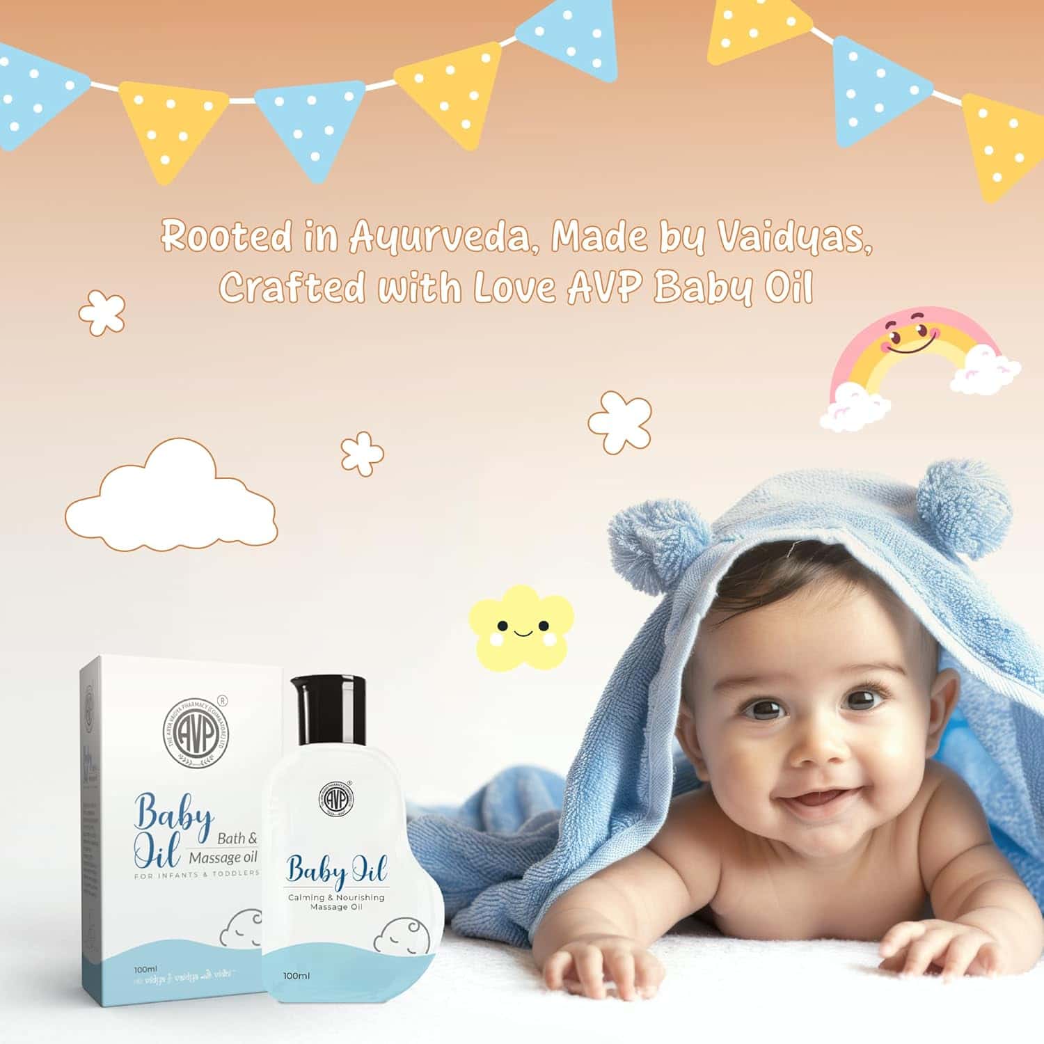 Arya Vaidya Pharmacy Ayurvedic Baby Oil – 100ml