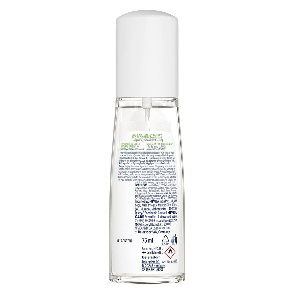 Nivea Naturally Good Deodorant Bio Grüner Tee &amp; Bio Aloe Vera für Frauen 75 ml