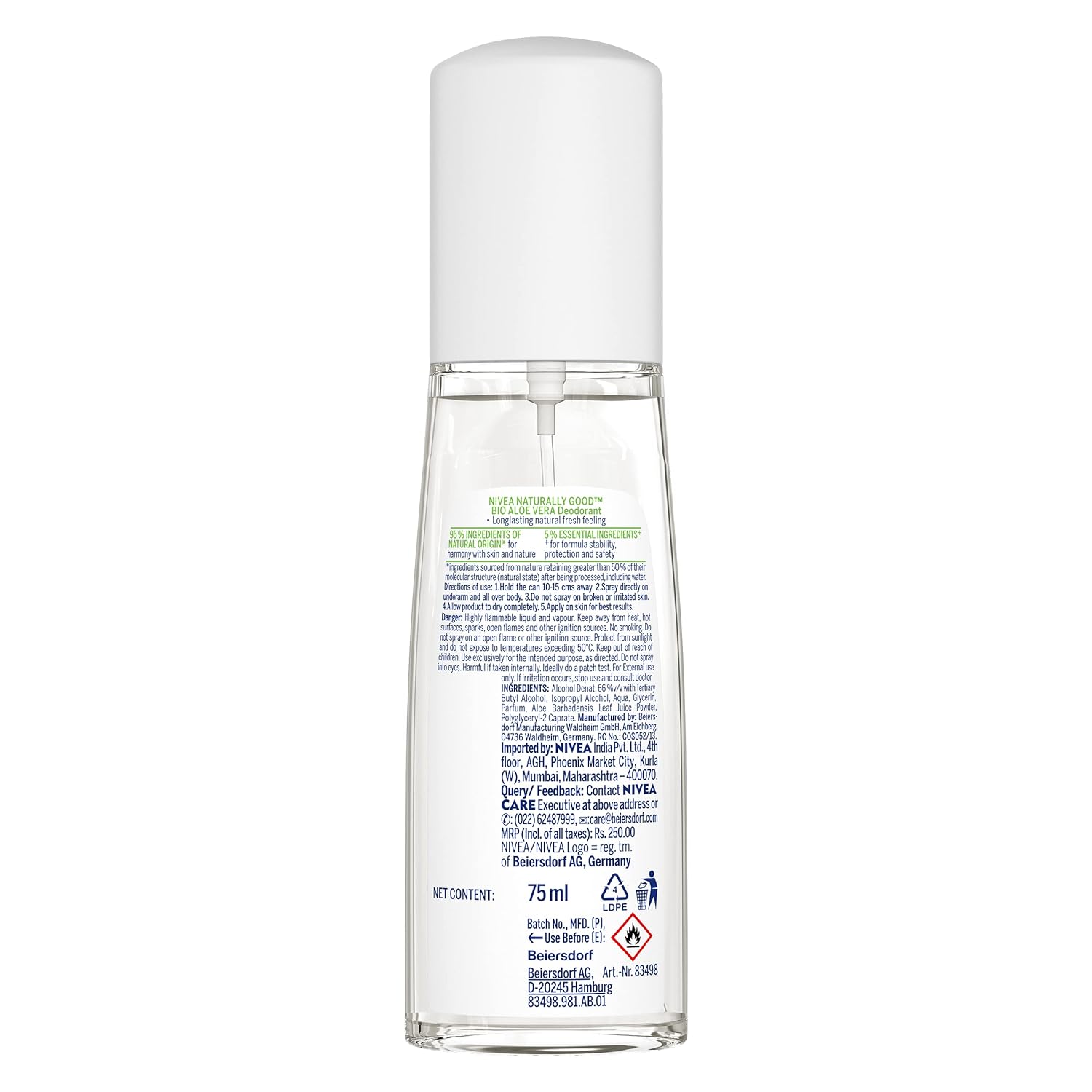 Nivea Naturally Good Deodorant Bio Grüner Tee &amp; Bio Aloe Vera für Frauen 75 ml