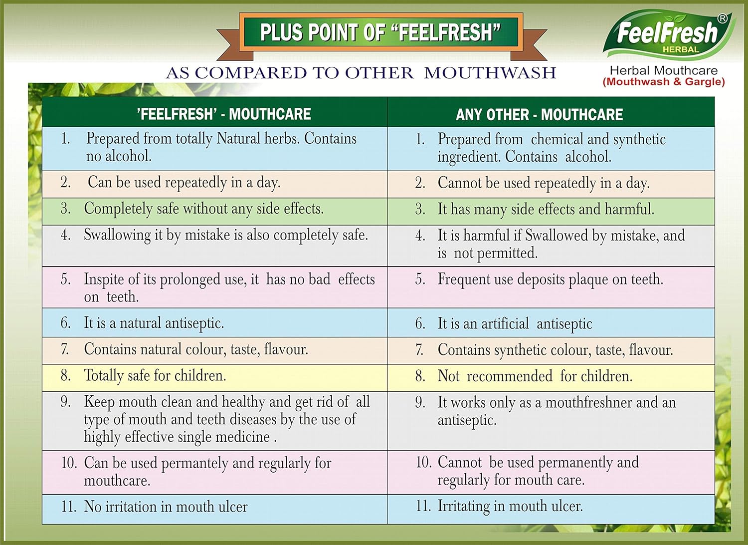 Feelfresh Herbal Mouthcare Gargle Mouthwash Liquid