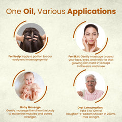 Hamdard Ayurvedic Roghan Badam Shirin Pure Almond Oil Eases Constipation & Supports Skin Oil