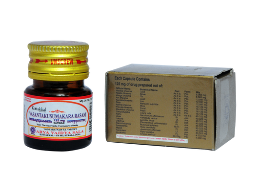 Kottakkal Ayurvedic Vasantakusumakararasam 125mg 10 Capsules