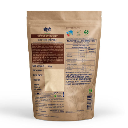 Sri Sri Tattva Organic Brown Natural Refined Cane Sugar Prime Rich in Minerals Sugar 1kg