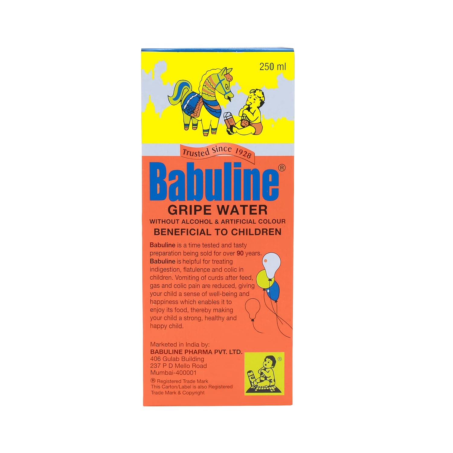 Babuline Pharma Ayurvedisches Babuline Baby Gripe Wasser zur Schmerzlinderung bei Babykoliken