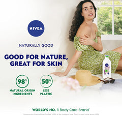 Nivea Naturally Good, Natürliche Lavendel-Körperlotion, Für trockene Haut, Ohne Parabene, 98 % Inhaltsstoffe natürlichen Ursprungs