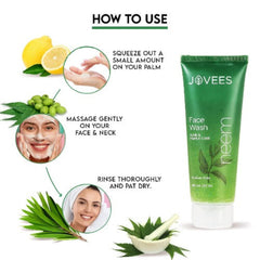 Jovees Herbal Strawberry,Tea Tree,Lemon,Neem,De-Tan & Grape Face Wash with Strawberry Extracts For Normal to Dry Skin For Women/Men For Hydrating & Glowing Skin