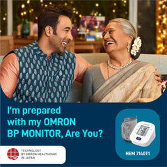 Omron HEM 7140T1 Bluetooth-Blutdruckmessgerät mit Anleitung zum Anlegen der Manschette, Bluthochdruckanzeige und Intellisense-Technologie für genaueste Messungen