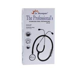 Dr Morepen ST-07 Stainless Steel Stethoscope (Black)