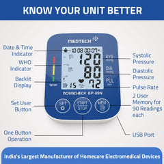 Medtech Automatisches digitales Blutdruckmessgerät BP09N (mit Hintergrundbeleuchtung)
