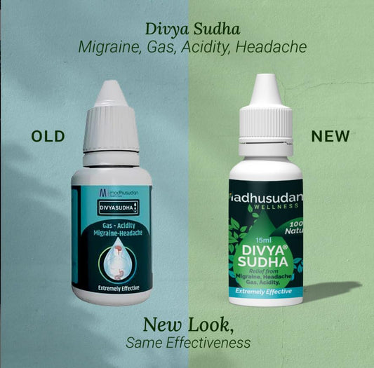 Divyasudha - Ayurvedische natürliche Tropfen gegen Blähungen und Übersäuerung - Zur schnellen Linderung von Blähungen und Übersäuerung - Tropfen 15 ml