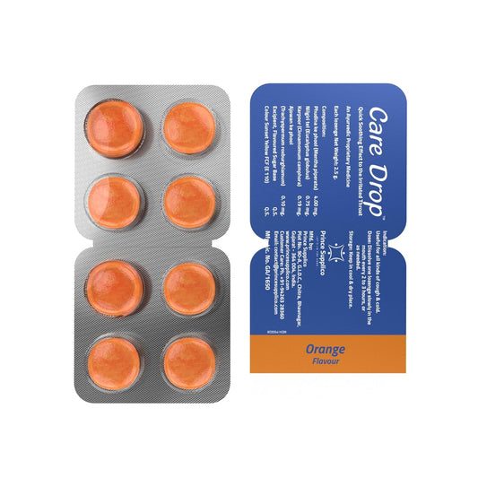 Prince Care Ayurvedic Care Drop Cough Relief Orange 8 X 30 Blister Lozenges