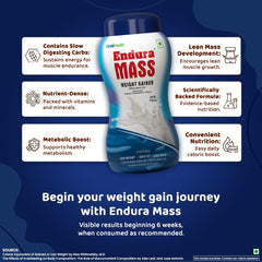 Endura Mass Ayurvedischer Weight Gainer, Pulver mit Banane, Schokolade und Vanillegeschmack