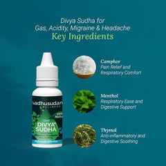 Divyasudha Gas Acidity Ayurvedic Natural Drop For Quick Relief From Gas Acidity Drops 15ml