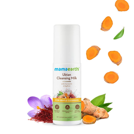 Mamaearth Ubtan Cleansing Milk with Turmeric & Saffron for Gentle Cleansing 100ml