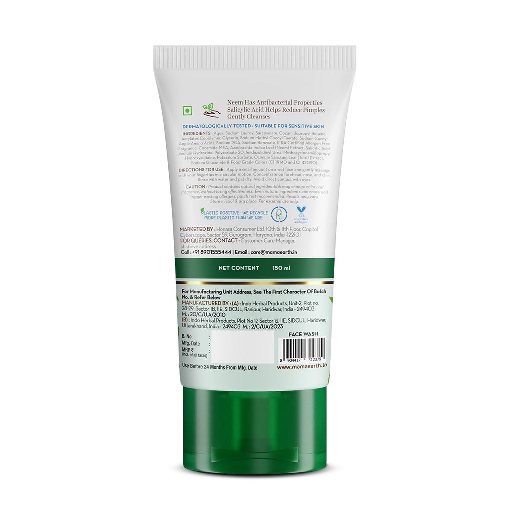 Mamaearth Neem Pimple Clear Face Wash with Neem & Salicylic Acid 150ml