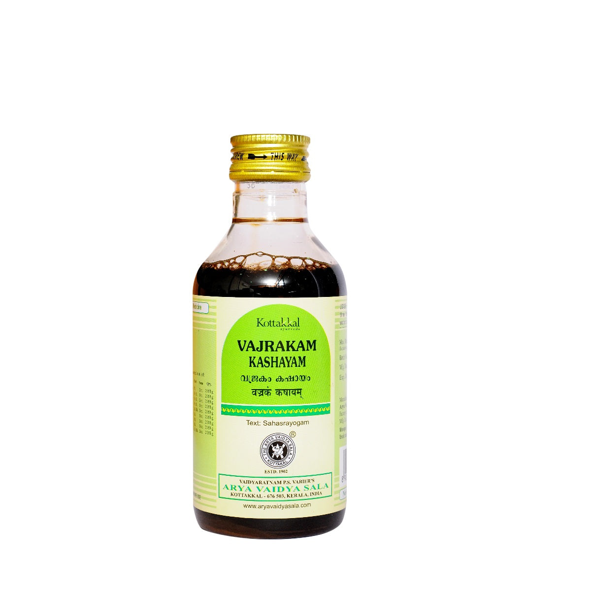 Kottakkal Ayurvedic Vajrakam Kashayam Liquid 200ml