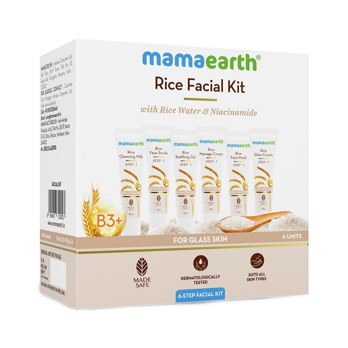 Mamaearth Rice Facial Kit With Rice Water & Niacinamide for Glass Skin 60g