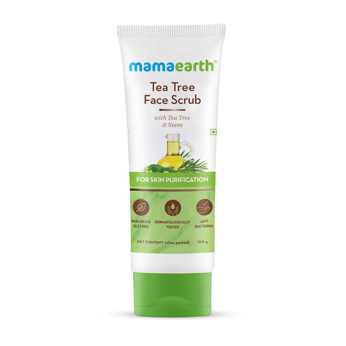 Mamaearth Tea Tree Face Scrub with Tea Tree and Neem for Skin Purification 100g