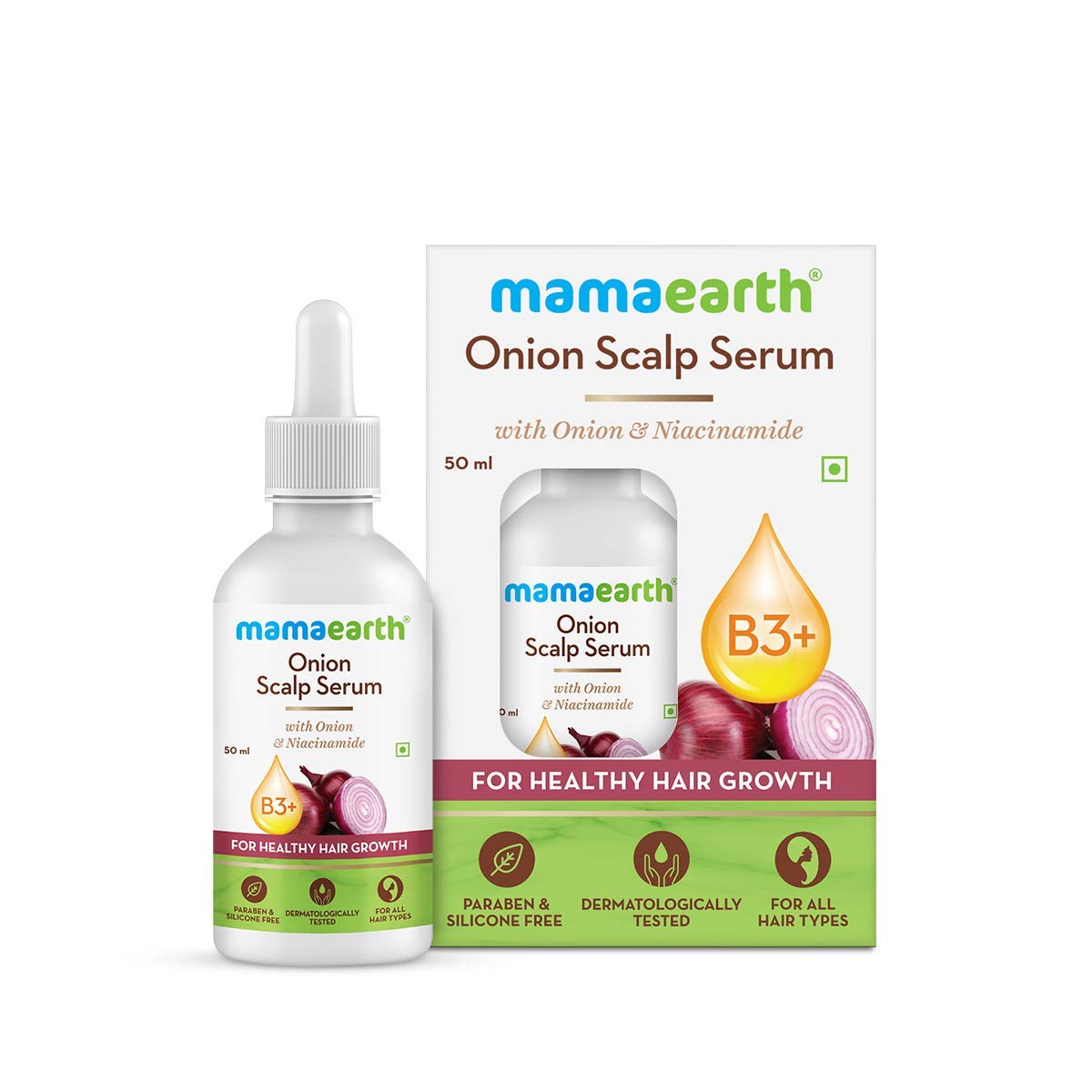 Mamaearth Onion Scalp Serum with Onion and Niacinamide for Healthy Hair Growth 50ml