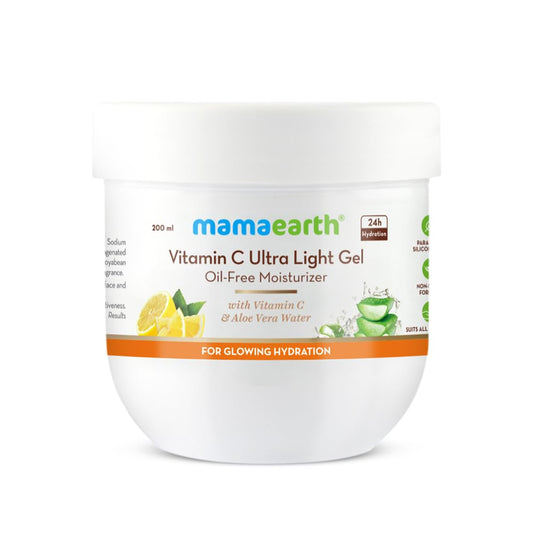 Mamaearth Vitamin C Ultra Light Gel Oil Free Moisturizer with Vitamin C and Aloe Vera Water for Glowing Hydration 200ml