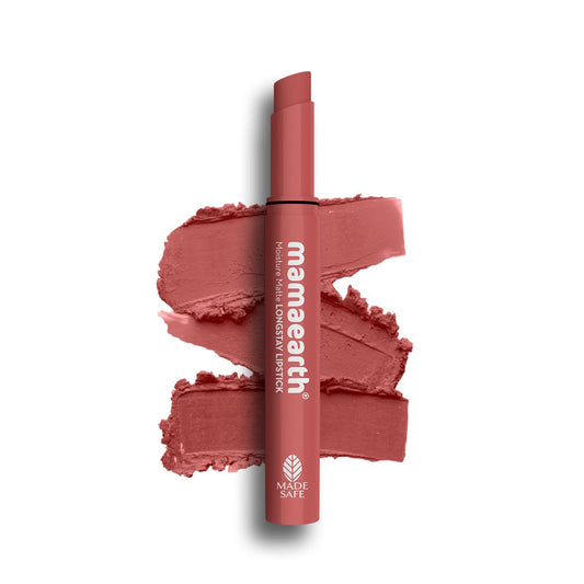 Mamaearth Moisture Matte Long Stay Lipstick Berrylicious Magenta,Bubblegum Nude,Candyfloss Pink,Carnation Nude,Cherry Punch,Cinnamon Nude,Grapefruit Pink & Hazelnut Brown 2g