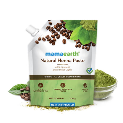 Mamaearth Natural Henna Paste with Henna & Dark Roasted Coffee 200g